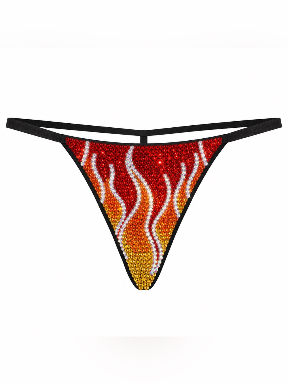 Flames Crystal Rhinestone Pantie Choose Style & Size XS-3X New